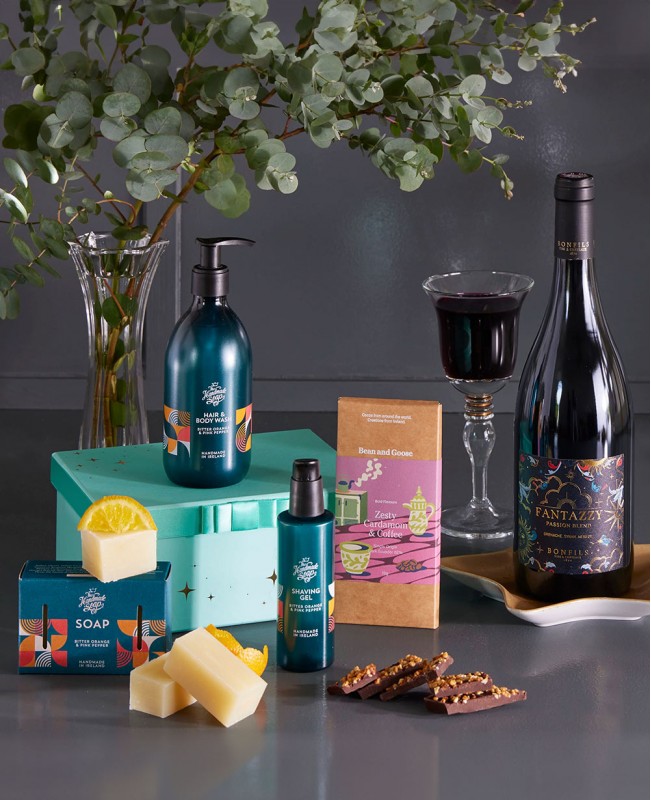 Wine & Wellness Retreat for Him Gift Basket